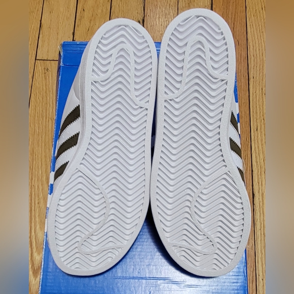 Adidas Superstar CF C Kids Shoes White Green Size 2 - Picture 7 of 7